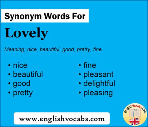 lovely synonym|Iba pa.